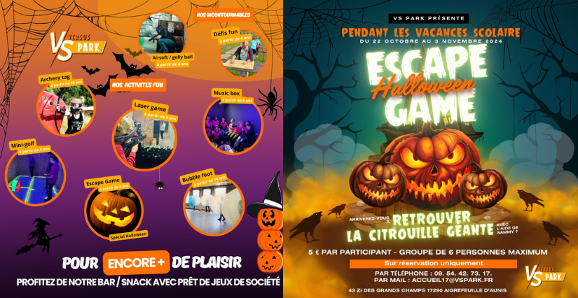 Halloween chez Vs Park, à Aigrefeuille d'Aunis, entre La Rochelle et Surgères