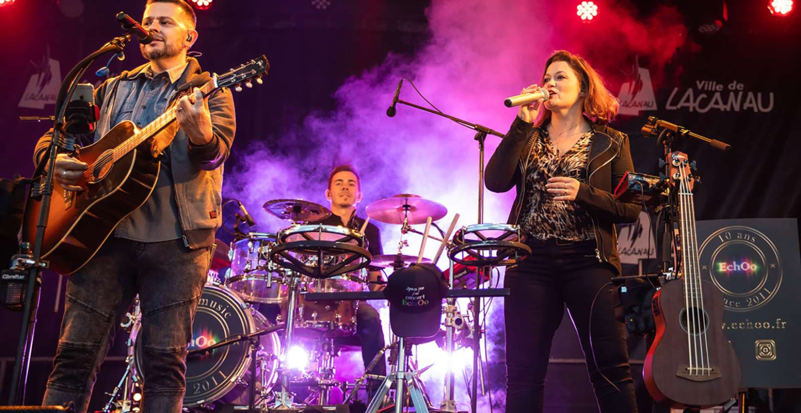 Concert de reprises pop rock des années 80 par Echoo, en famille près de Montendre