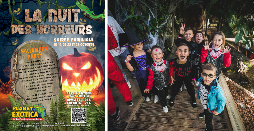 "La nuit des horreurs" soirée familiale d'Halloween à Planet Exotica à Royan