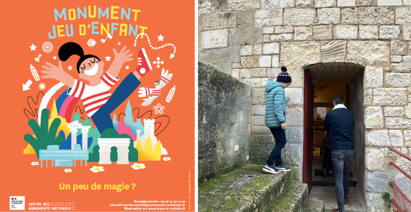 Monument jeu d'enfant "un peu de magie ?" dans les tours de La Rochelle