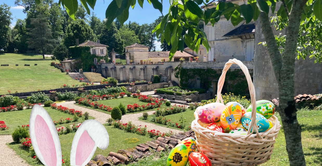 Chasse aux œufs de Pâques dans les jardins de Fontdouce, entre Saintes et Cognac