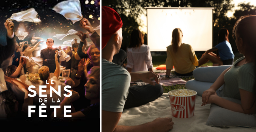 Cinéma en plein air "Le sens de la fête", à Biron près de Pons