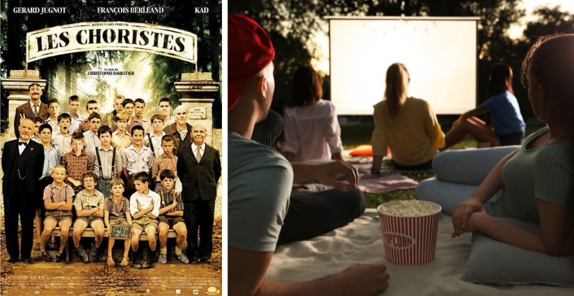 Cinéma en plein air "Les choristes" à Mirambeau, près de Jonzac