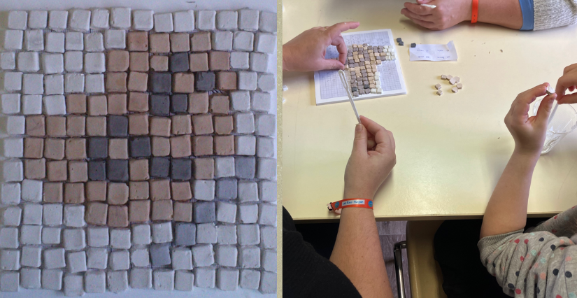 "Fabrique ta mosaïque", atelier en famille sur le site du Fâ à Barzan, près de Royan