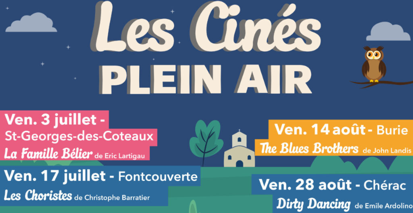 Les ciné de plein air autour de Saintes