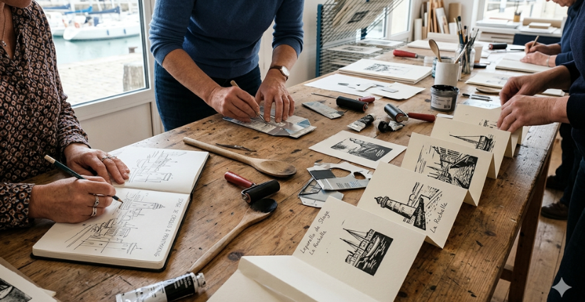 Stage "Croquis et gravure" pour ados avec le Carré Amelot, La Rochelle